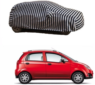 Flipkart SmartBuy Car Cover For Chevrolet Spark (With Mirror Pockets)(White, Black)