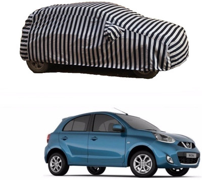 Flipkart SmartBuy Car Cover For Nissan Micra (With Mirror Pockets)(White, Black)