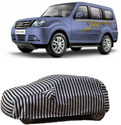 Flipkart SmartBuy Car Cover For Tata Sumo Grande (With Mirror Pockets)(White, Black)