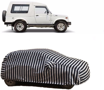 Flipkart SmartBuy Car Cover For Maruti Suzuki Gypsy (With Mirror Pockets)(White, Black)