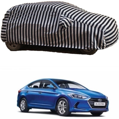Flipkart SmartBuy Car Cover For Hyundai Elantra (With Mirror Pockets)(White, Black)