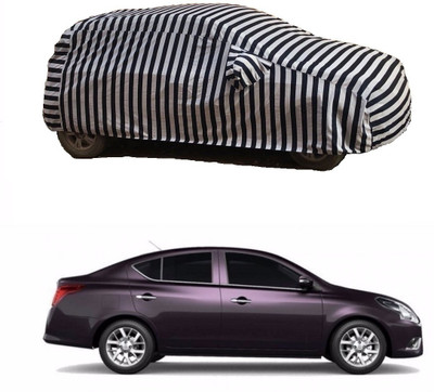 Flipkart SmartBuy Car Cover For Nissan Sunny (With Mirror Pockets)(White, Black)