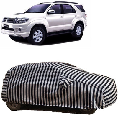 Flipkart SmartBuy Car Cover For Toyota Fortuner Old (With Mirror Pockets)(White, Black)