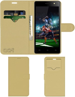 ACM Flip Cover for Xolo Era X(Gold, Cases with Holder, Pack of: 1)