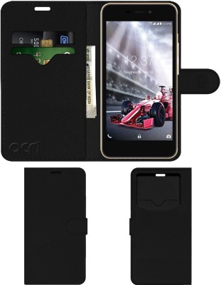 ACM Flip Cover for Intex Aqua Zenith - 4g(Black, Cases with Holder, Pack of: 1)