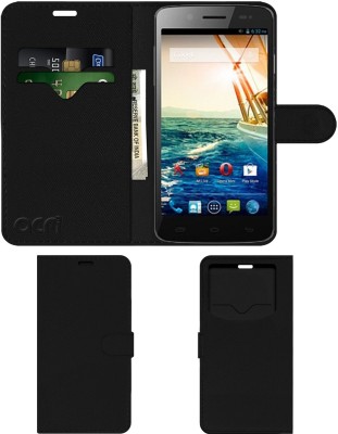 ACM Flip Cover for Micromax Canvas Elanza 2 A121(Black, Cases with Holder, Pack of: 1)