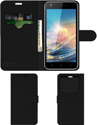 ACM Flip Cover for Intex Cloud Q11(Black, Cases with Holder, Pack of: 1)