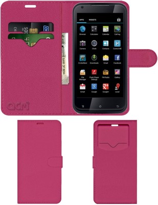 ACM Flip Cover for Iball Andi 4.5d Quadro(Pink, Cases with Holder, Pack of: 1)