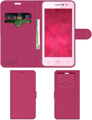 ACM Flip Cover for Intex Aqua Glam(Pink, Cases with Holder, Pack of: 1)