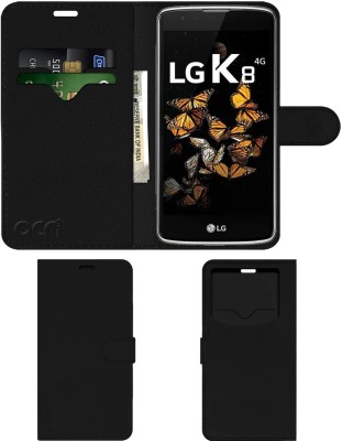 ACM Flip Cover for LG K8 - 2017(Black, Cases with Holder, Pack of: 1)