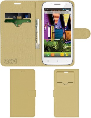 ACM Flip Cover for Iball Andi 5.5n2 Quadro(Gold, Cases with Holder, Pack of: 1)