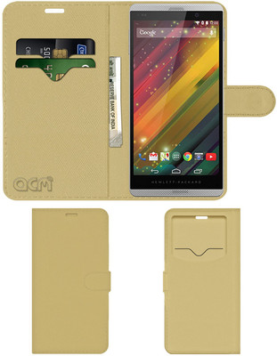 ACM Flip Cover for Hp Slate 6 Voicetab 2(Gold, Cases with Holder)