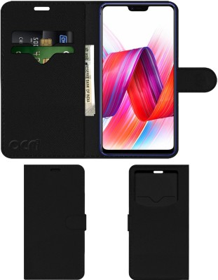 ACM Flip Cover for Oppo R15(Black, Cases with Holder, Pack of: 1)