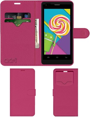 ACM Flip Cover for Celkon Millennia Q455l(Pink, Cases with Holder, Pack of: 1)