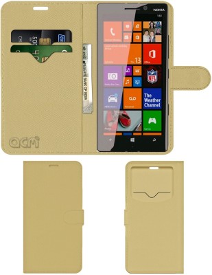 ACM Flip Cover for Microsoft Nokia Lumia 930(Gold, Cases with Holder, Pack of: 1)