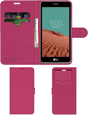 ACM Flip Cover for Lg Max X160(Pink, Cases with Holder, Pack of: 1)