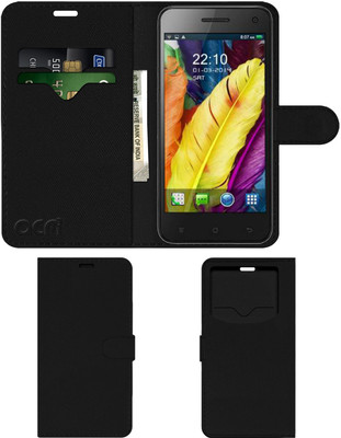 ACM Flip Cover for Alpha Feather(Black, Cases with Holder, Pack of: 1)