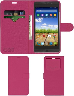 ACM Flip Cover for Micromax Canvas Fire 4G Plus Q412(Pink, Cases with Holder, Pack of: 1)