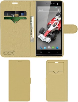 ACM Flip Cover for Xolo Q1010i(Gold, Cases with Holder, Pack of: 1)