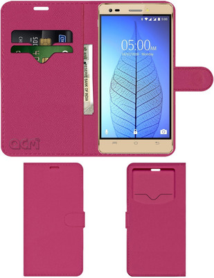 ACM Flip Cover for Lava V2 3gb(Pink, Cases with Holder, Pack of: 1)