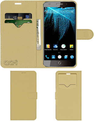 ACM Flip Cover for Swipe Elite Plus(Gold, Cases with Holder, Pack of: 1)