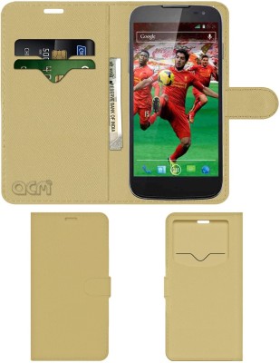 ACM Flip Cover for Xolo Q2500(Gold, Cases with Holder, Pack of: 1)