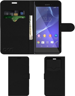 ACM Flip Cover for Sony Xperia T3(Black, Cases with Holder, Pack of: 1)