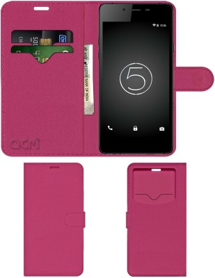 ACM Flip Cover for Micromax Canvas Silver 5 Q450(Pink, Cases with Holder, Pack of: 1)