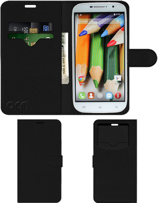 ACM Flip Cover for Spice Stellar Mi-600(Black, Cases with Holder, Pack of: 1)