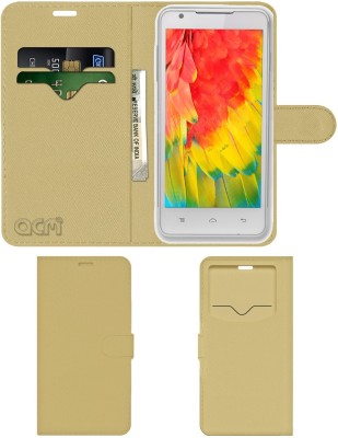 ACM Flip Cover for Lava Iris 503(Gold, Cases with Holder, Pack of: 1)