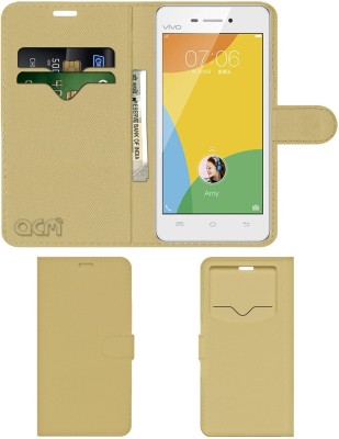 ACM Flip Cover for Vivo Y31l(Gold, Cases with Holder, Pack of: 1)