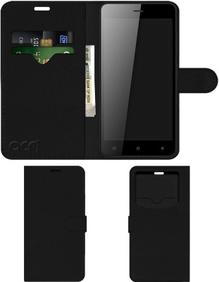 ACM Flip Cover for Gionee Pioneer P5w(Black, Cases with Holder, Pack of: 1)