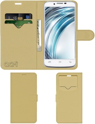 ACM Flip Cover for Lava Xolo A1000(Gold, Cases with Holder, Pack of: 1)