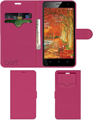 ACM Flip Cover for Jivi Prime P300(Pink, Cases with Holder, Pack of: 1)