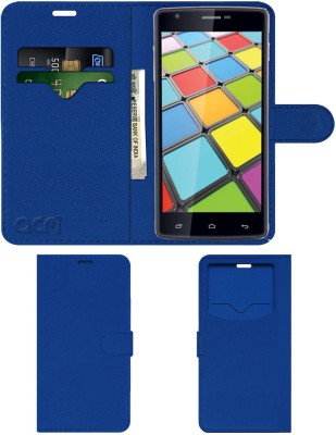 ACM Flip Cover for Iball Andi 5u Platino(Blue, Cases with Holder, Pack of: 1)