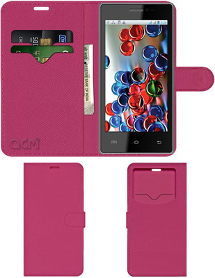ACM Flip Cover for Intex Cloud Y17(Pink, Cases with Holder, Pack of: 1)