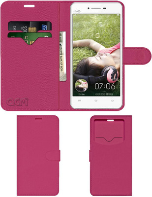 ACM Flip Cover for Vivo Y27l(Pink, Cases with Holder, Pack of: 1)
