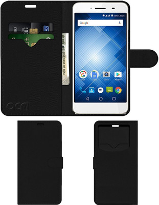 ACM Flip Cover for Panasonic Eluga I3 Mega(Black, Cases with Holder, Pack of: 1)