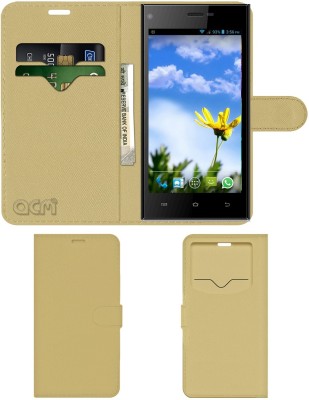 ACM Flip Cover for Digimac Vivo 3x(Gold, Cases with Holder, Pack of: 1)