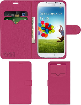 ACM Flip Cover for Samsung Galaxy S4 I9500(Pink, Cases with Holder)