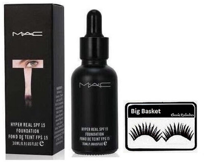 

big Basket Eyelashes & Mac Hyper Real Foundation(Set of 2)
