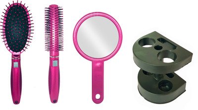 

BOXO Set Of 3 Pcs Salon Use Hair Brush Set For Men And Women Use, Pink(Set of 4)