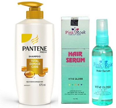 

Pink Root HAIR SERUM WITH PANTENE TOTAL DAMAGE CARE SHAMPOO 675Ml(Set of 2)
