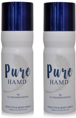 

HAMD PURE Body Spray - For Men & Women(400 ml, Pack of 2)