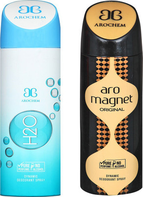 

AROCHEM H2O AND ARO MAGNET DYNAMIC PURE DEODORANT Deodorant Spray - For Men & Women(200 ml, Pack of 2)