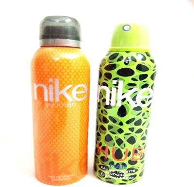 

Nike WOMAN AND HUB Deodorant Spray - For Men & Women(400 ml, Pack of 2)