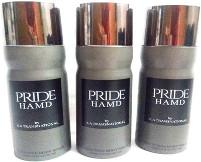 

HAMD PRIDE Body Spray - For Men & Women(600 ml, Pack of 3)