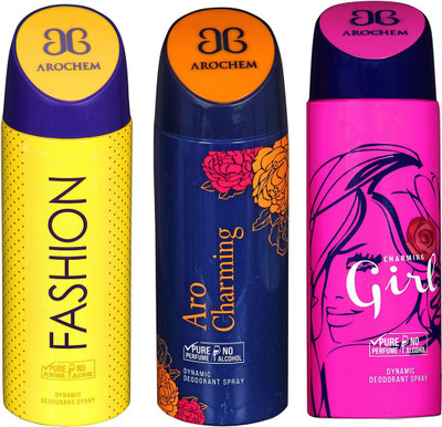

AROCHEM FASHION , ARO CHARMING AND CHARMING GIRL DYNAMIC PURE Deodorant Spray - For Men & Women(200 ml)