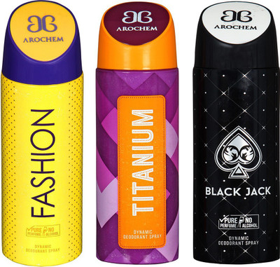 

AROCHEM FASHION , TITANIUM AND BLACK JACK DYNAMIC PURE Deodorant Spray - For Men & Women(200 ml)