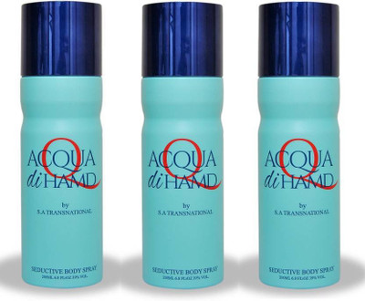 

HAMD ACQUA PACK OF 3 Body Spray - For Men & Women(600 ml, Pack of 3)